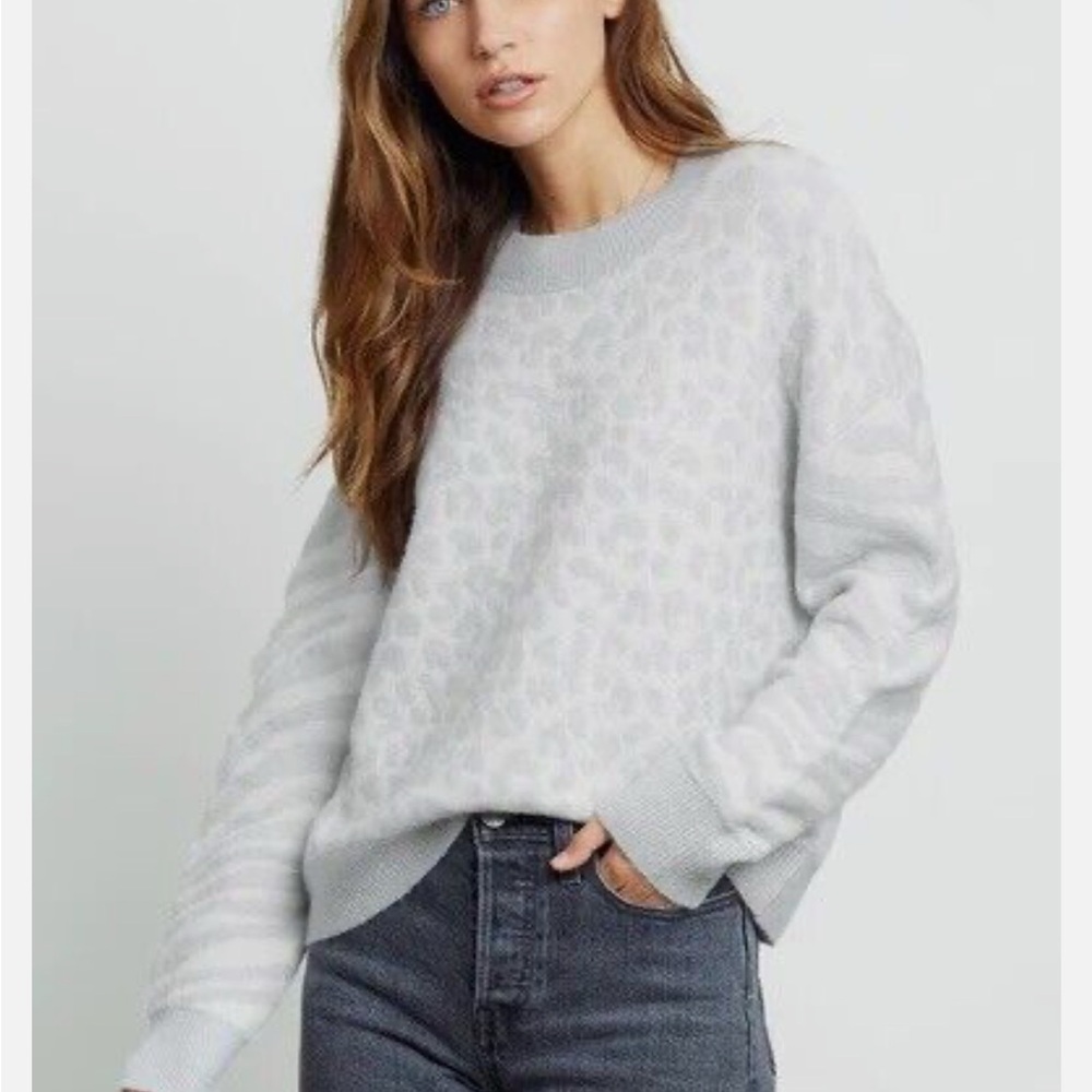Rails Lana Sweater Ivory Grey Mixed Animal Merino Cashmere